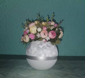 Vase en verre peint à la main Gris - Verre - 18 x 16 x 18 cm