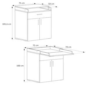 Commode à langer Lena 37863 Blanc