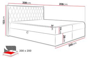 Boxspringbett Wood 6 Braun - Breite: 208 cm