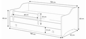 Lit enfant YOUTH KSB001 Blanc - Bois manufacturé - Matière plastique - 85 x 60 x 184 cm