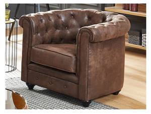 Sessel CHESTERFIELD Braun - Textil - 78 x 72 x 82 cm