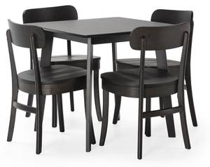 Ensemble table et 4 chaises Nala Noir - Bois massif - 80 x 75 x 80 cm