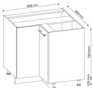 Eckschrank Fame-Line 46099 Anthrazit - Schneeweiß - Tiefe: 60 cm