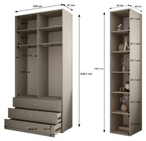 Garderobe Inova 2 Z11 Schwarz - Grau - Weiß - Schwarz