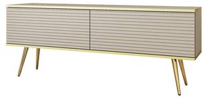 TV-Lowboard Praia Beige - Braun - Gold