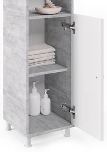 Salle de bain Fynn (3 éléments) Imitation béton - Blanc - 80 x 190 x 32 cm