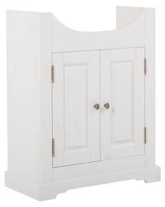 Armoire sous lavabos ROMANTIC CUW65 2D Blanc - Bois manufacturé - Matière plastique - 65 x 81 x 35 cm