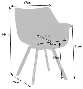 Stuhl THE DUTCH RETRO Grau - Textil - 67 x 82 x 63 cm