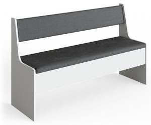 Banquette de salle à manger Roman 34179 Anthracite - Blanc - 136 x 80 x 41 cm