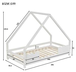 Hausbett Homey Ⅰ Weiß - 97 x 135 x 206 cm