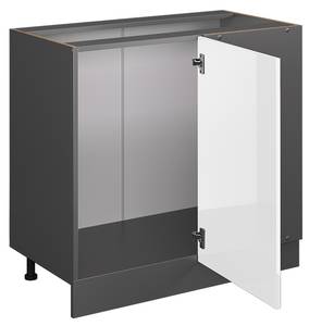 Eckschrank R-Line 37830 Anthrazit - Hochglanz Weiß