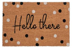 Tapis coco « Hello there » Noir - Marron - Blanc - Fibres naturelles - Matière plastique - 60 x 2 x 40 cm