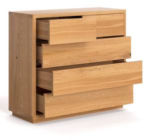 Klassische Holzkommode Soma Braun - Naturfaser - Massivholz - Holzart/Dekor - 100 x 90 x 40 cm