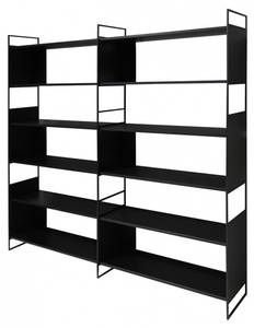 Bibliothèque 6 étagères L180 cm métal Noir - Métal - 180 x 190 x 35 cm