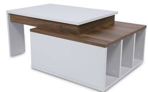 Table basse Dmckenni Blanc - Bois manufacturé - 60 x 38 x 90 cm