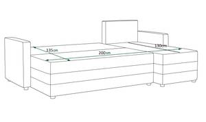 Ecksofa PALI Rot - Ecke davorstehend links