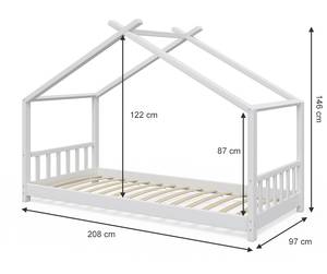 Lit cabane Design blanc avec matelas Blanc