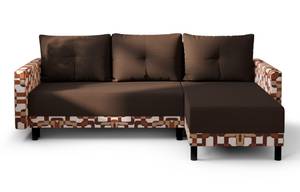 Ecksofa GREGO-L Braun - Orange - Ecke davorstehend rechts