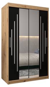 Armoire à portes coulissantes york 1 Noir - Imitation chêne - Largeur : 120 cm - 2 porte