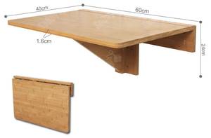 Wandklapptisch FWT031-N Braun - Massivholz - 60 x 24 x 40 cm