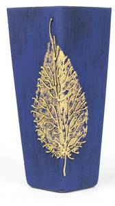Vase en verre peint à la main 30 cm Bleu