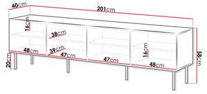 TV-Lowboard Tacos 200 Braun - Holzwerkstoff - 201 x 58 x 40 cm