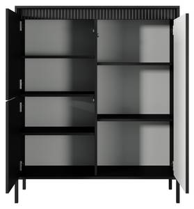 Sideboard Korfu Schwarz - 104 x 124 cm