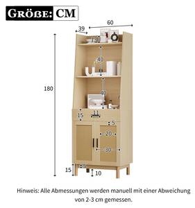 Sideboard Einfachstilvoll Ⅰ Schwarz - Holzwerkstoff - Holz teilmassiv - 38 x 80 x 140 cm