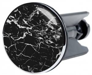 Waschbeckenstöpsel Marmor Schwarz Schwarz - Kunststoff - 4 x 7 x 7 cm