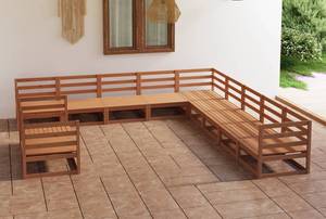 Garten-Lounge-Set (11-teilig) 3009708-1 Braun - Massivholz - Holzart/Dekor - 70 x 67 x 70 cm