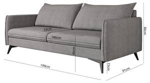 Sofa Carlo 3-Sitzer Grau