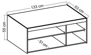 Schrank Eliza 3D WH Spiegel+ Nebenstelle Grau - Weiß