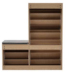 Schuhschrank Coeus Ⅱ Braun - Holzwerkstoff - Metall - Massivholz - Holzart/Dekor - 35 x 119 x 107 cm