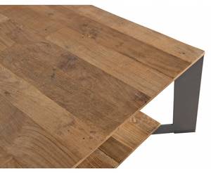 Table basse avec tablette en teck Marron - Bois massif - 70 x 35 x 120 cm