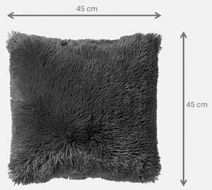 Kissenbezug Fluffy Dunkelbraun - 45 x 45 x 45 cm