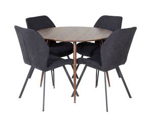 Essgruppe Plaza 26 (5-teilig) Schwarz - Massivholz - 100 x 75 x 100 cm