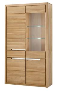 Wohnwand Pisa 22 (4-teilig) mit LED Braun - Massivholz - Holzart/Dekor - 342 x 18 x 46 cm