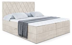 Boxspringbett LEPARO Ecru - Breite: 200 cm - H4