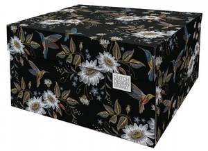 Boite de rangement Hummingbirds Night Noir - Bois manufacturé - Fibres naturelles - 54 x 49 x 52 cm