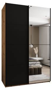 Armoire Lux 3 Noir - Imitation chêne - Largeur : 150 cm