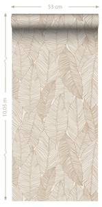 Tapete gezeichnete Blätter 7271 Beige - 53 x 1005 x 1005 cm