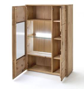 Highboard Renzo 7 mit Beleuchtung Braun - Massivholz - Holzart/Dekor - 96 x 140 x 38 cm