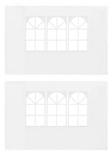 Zeltwand (2er Set) 296174 Weiß - Kunststoff - Textil - 1 x 195 x 300 cm