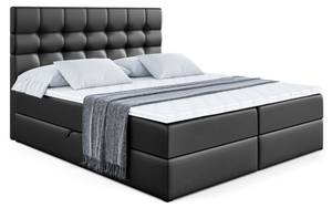 Boxspringbett BERO Hochglanz Schwarz - 180 x 110 cm - H3