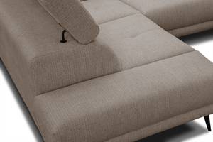 Relax-Ecksofa 4-Sitzer Matera Taupe - Ecke davorstehend links - Longchair davorstehend links - Ottomane davorstehend links