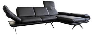 KAWOLA Ecksofa JACK Leder schwarz Ecke davorstehend rechts