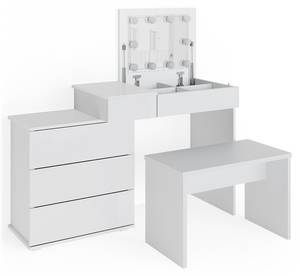 Schminktisch Lotos Sitzbank LED Weiß - Holzwerkstoff - 117 x 78 x 45 cm