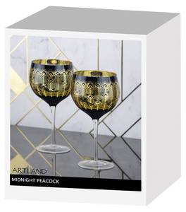 Midnight Peacock Gin Gläser 2er Set Schwarz - Glas - 12 x 22 x 12 cm