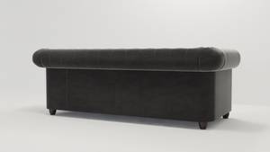 Sofa Karl 3-Sitzer Chesterfield Schwarz