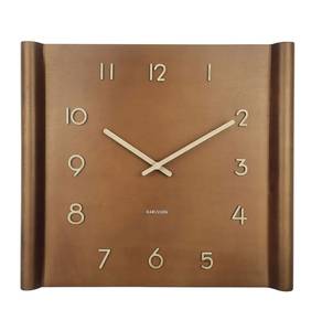 Horloge murale Sole Squared Raised Rim Marron